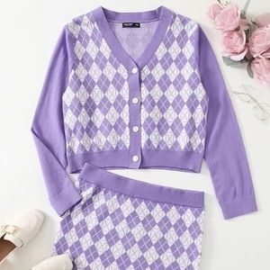 Shein Clueless Skirt & Cardigan Set